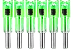 DEEPOWER Lighted Nocks for Crossbow Bolts 6-Pack Arrow Nocks for .300"/7.62mm Inside Diameter with ON/Off Switch Archery Nocks for Archery Hunting