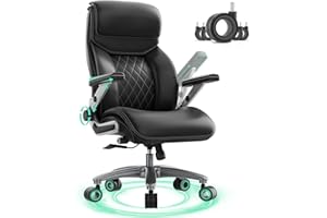 COZICRADLE Big and Tall Office Chair with 5D Arms, 600lbs Heavy Duty Desk Chair with Adjustable Lumbar Support, PU Leather High Back Ergonomic Executive Computer Chair with 3'' Silent Casters