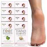 SpaLife Moisturizing Hand Gloves & Foot Mask Socks | Korean Skincare Set for Dry Cracked Hands & Dry Cracked Feet Callus Remover Alternative | Self Care Gifts for Women | 4 Hand, 4 Foot