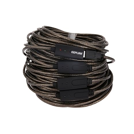 Geplinka 40 Meters 120 Feet Active Usb 2 0 Extension Amplifier Cable Connect Pc With Far Away Webcam Skype Microphone Xbox Wifi Router Antenna Hard Driver Phone Charging Keyboard Mouse Touch Screen Tv Bluetooth Adapter Printer Buy Geplinka 40