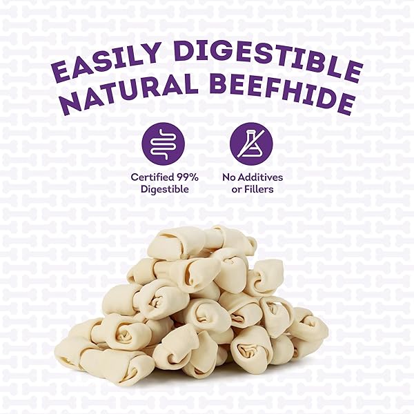 TREATLY AMERICAN SOURCED BEEFHIDE BONES 4-5″ DOG CHEW TREATS – NATURAL FLAVOR, 10 COUNT/1 PACK