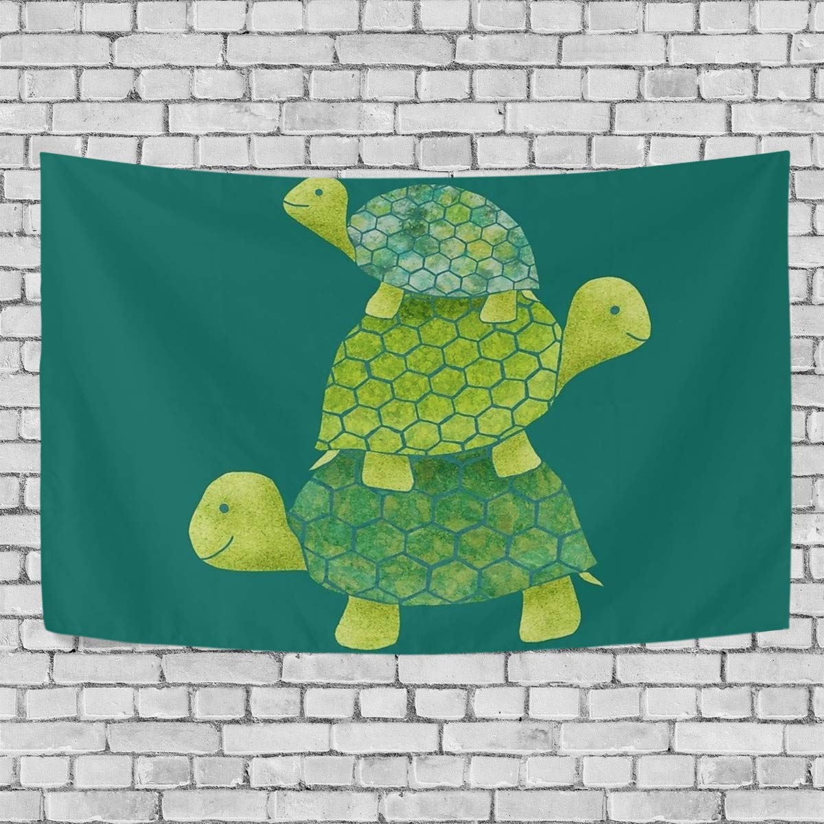 Amazon Com Cute Turtle Stack In Teal Lime Green And