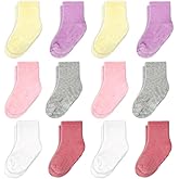 CozyWay Baby & Toddler Socks Crew Comfy Cotton Socks For Girls and Boys Babies Soft & Breathable Infant - 12 Pack