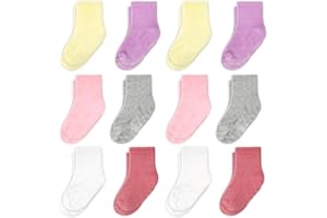CozyWay Baby & Toddler Socks Crew Comfy Cotton Socks For Girls and Boys Babies Soft & Breathable Infant - 12 Pack