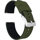 BARTON Elite Silicone Watch Bands - Quick Release - Choose Strap Color &amp; Buckle Color (Stainless Steel, Black PVD or Gunmetal Grey) - 18mm, 20mm, 22mm &amp; 24mm Watch Straps