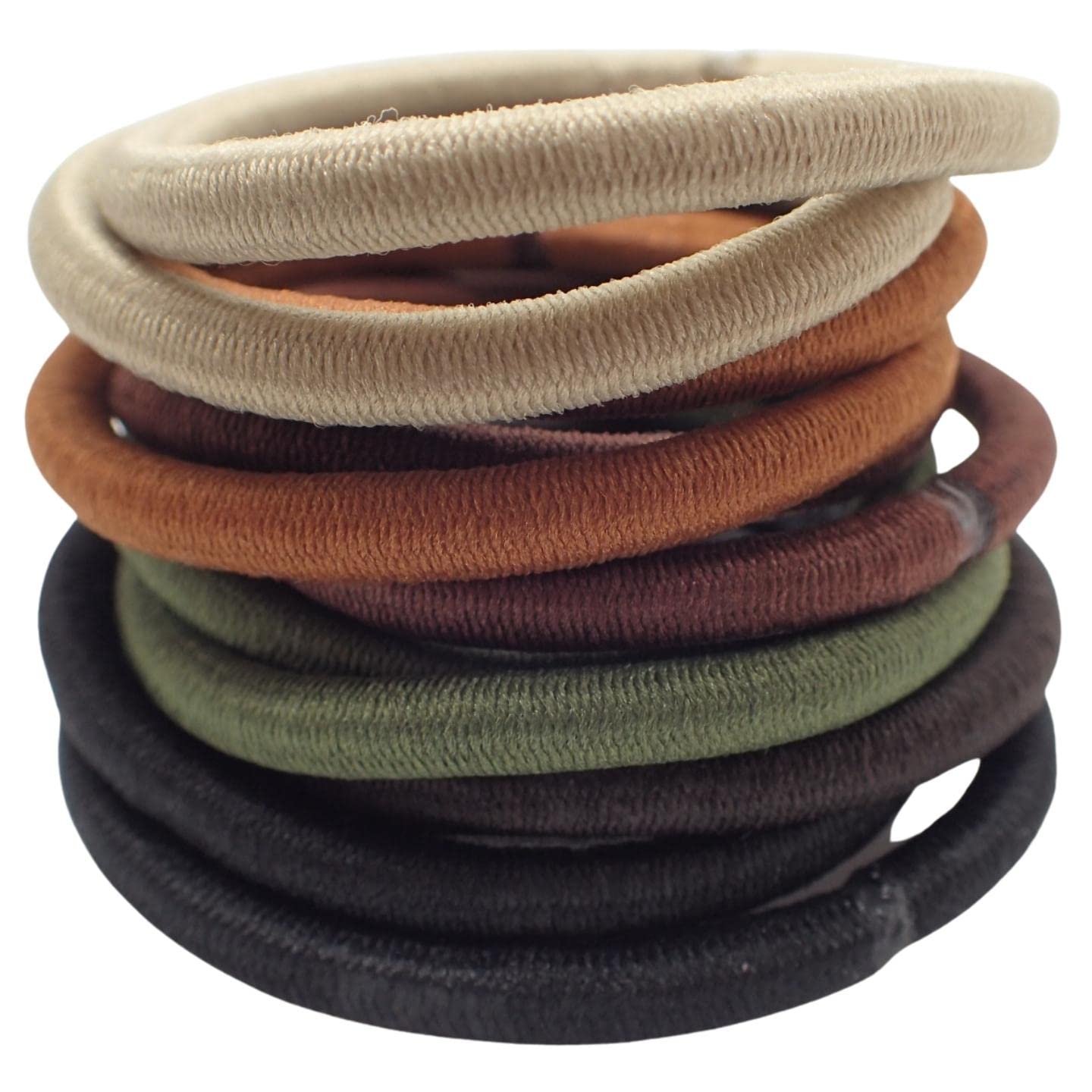 Topkids Accessories Hair Bobbles for Girls and Women, Hair Elastics Hair Bands for Girls Hair Ties Ponytail Holders Hair Accessories for Women Rubber Bands for Hair (12pcs Natural Tones)
