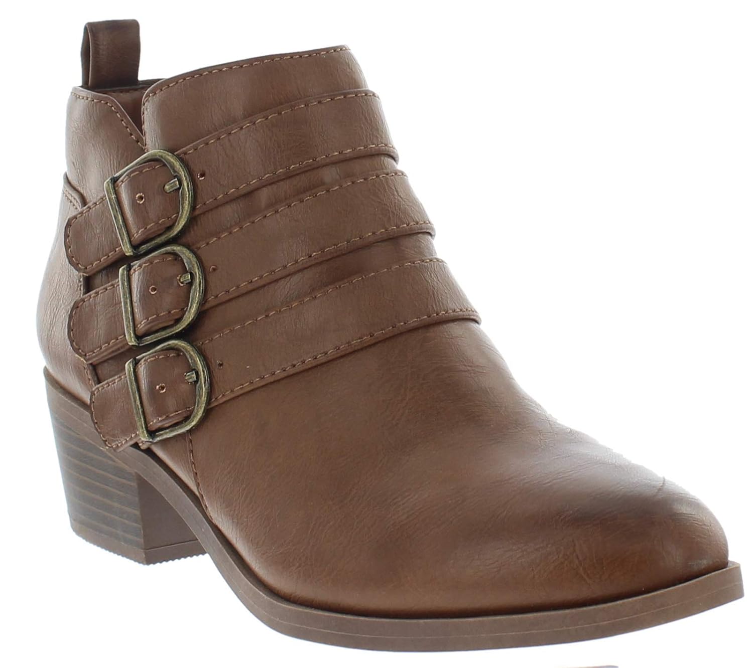 womens cognac booties