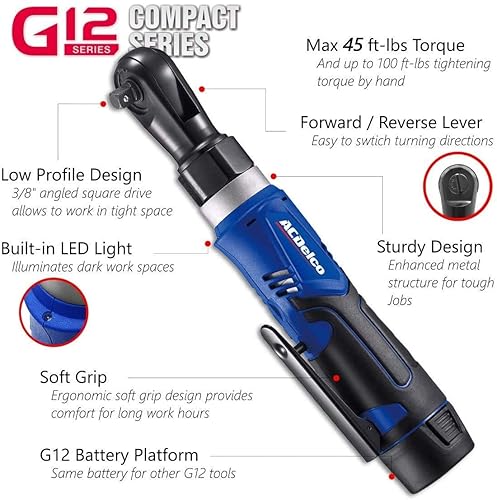 ACDelco ARW1209-P2 G12 Series 12V Li-ion Cordless 3/8” 45 ft-lbs