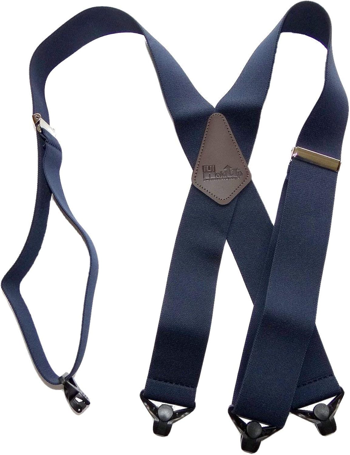 Holdup Brand Heavy Duty Navy Blue 2" Wide Work Suspenders with patented