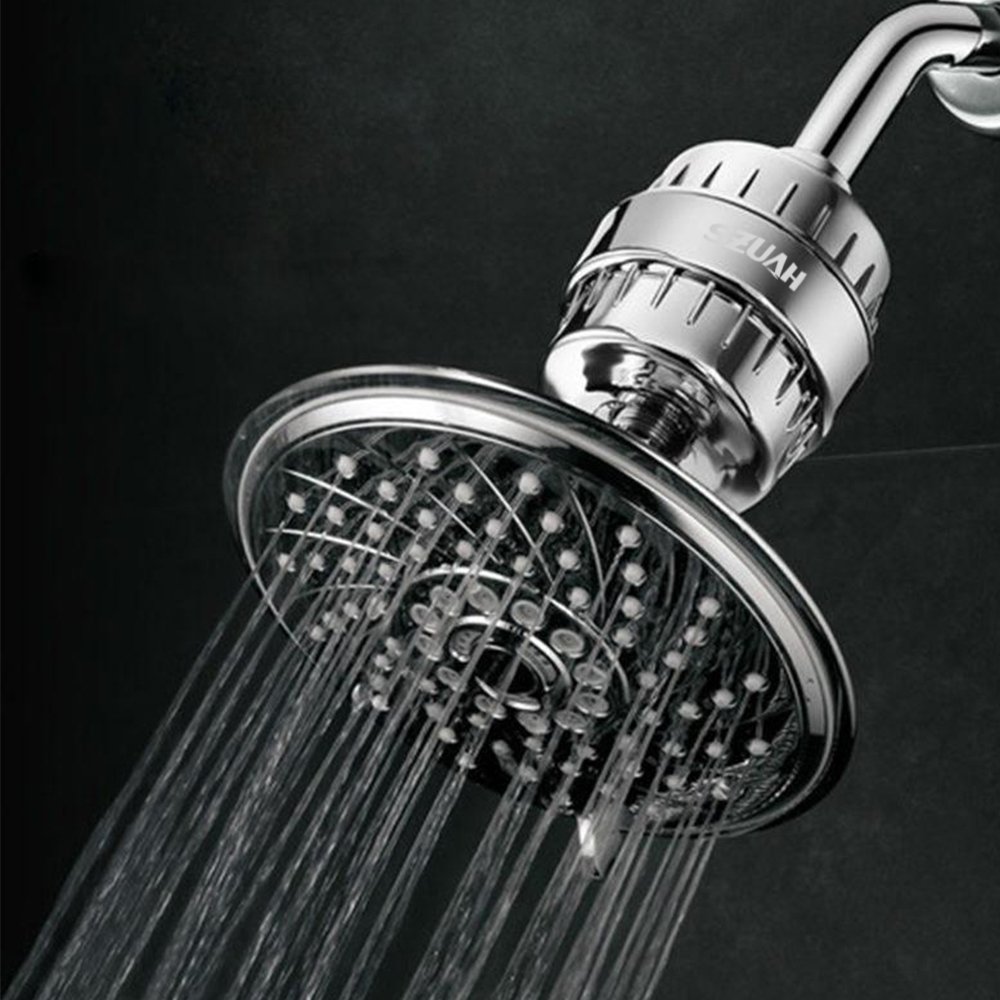 SZUAH 12-Stage Shower Water Filter, High Output Universal Deep Water Purifier with 2 Replaceable Cartridges, Removable, Powerfully Reduce Chlorine, Heavy Metals & Toxins