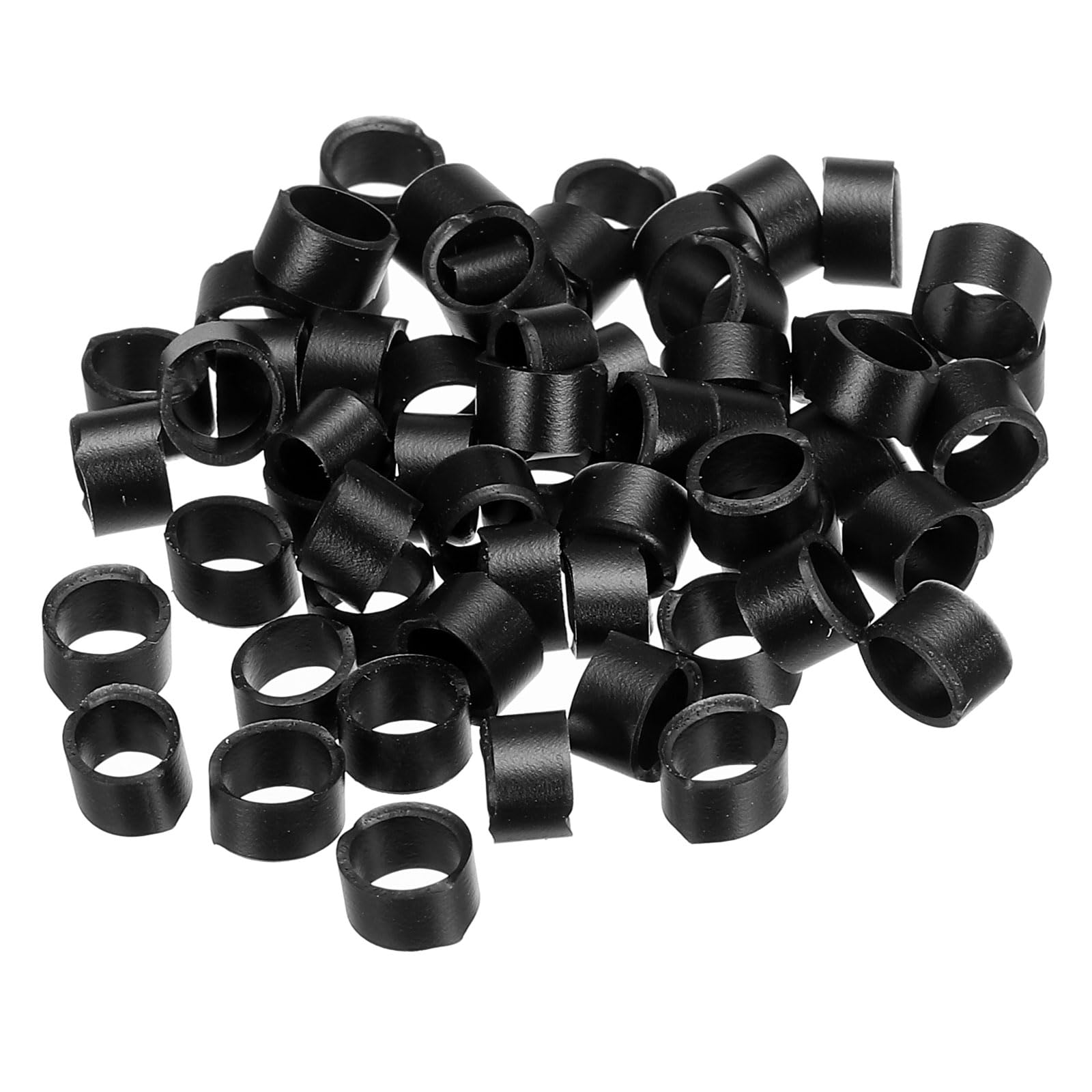 PATIKIL Silicone Rubber Bands Cable Ties 200pcs Non-Slip 3/8" Flat Black for Cord Wrapping, Bag Wraps, Art