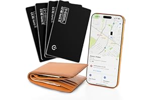 JTD 4 Pack Smart Card Wallet Tracker - Apple Find My Compatible (iOS Only), 0.07in Ultra-Thin IP68 Waterproof Bluetooth Tracker Card, for Wallet, Backpack, Passport