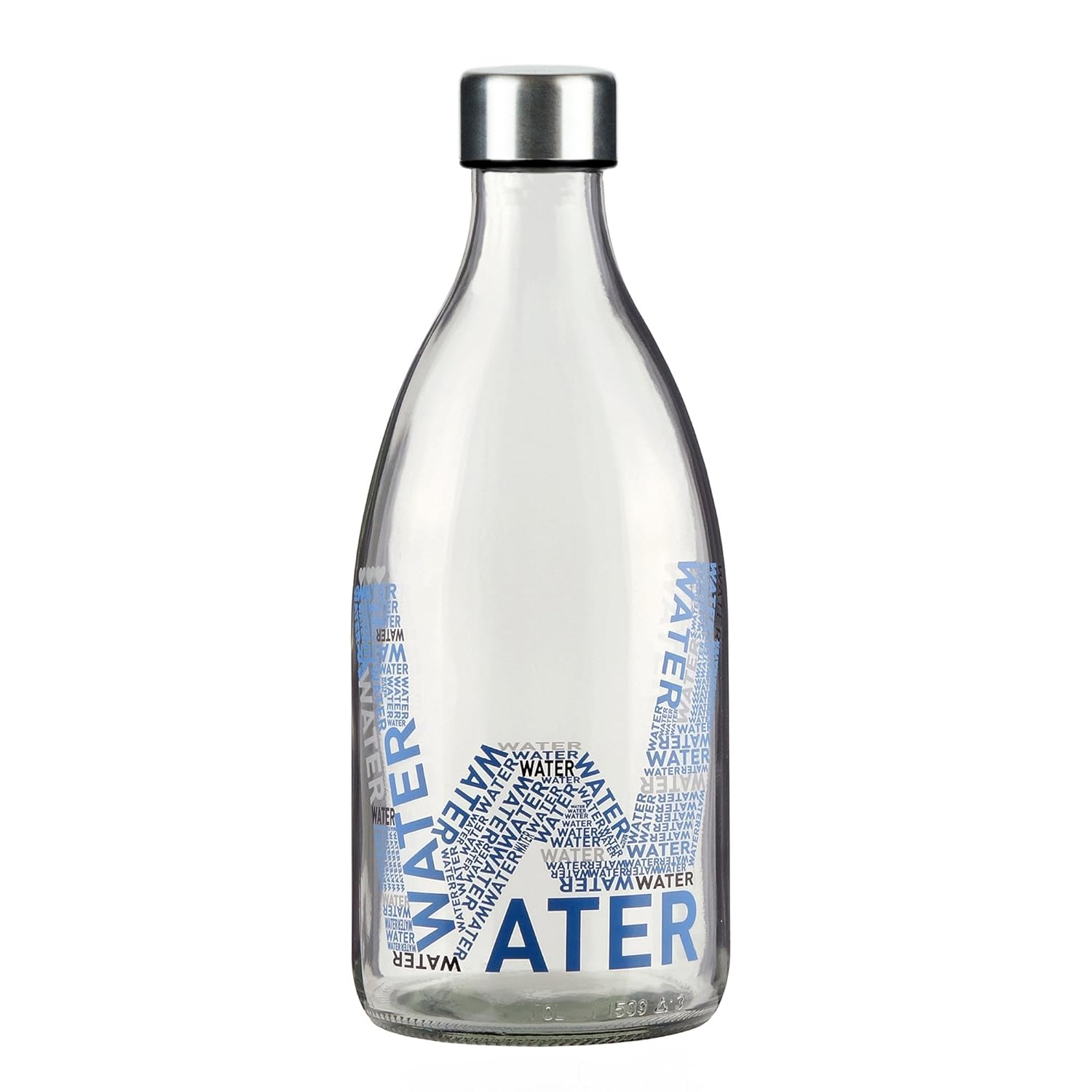 1.0L WATER / W Printed Glass Fridge Bottle Multi Purpose BPA Free