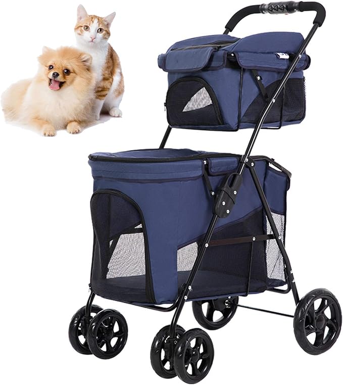 Hundebuggy Für 2 Hunde Dawoo Doppelter Kinderwagen Produktbild-Vorschau 5