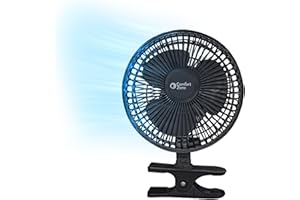 Comfort Zone Portable Clip on Stroller Fan, 6 inch with Fully Adjustable Tilt, Quiet 2 Speed Bedside Fan, Mini Desk Fan, Table Fan, Easily Clip on to Desk, Stroller or Bedroom Nightstand, Black