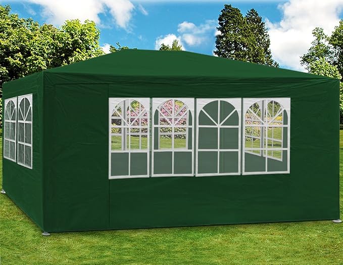 Deuba Festzelt Maui 3x4m Grün | 12m² Pavillon | 4 aufrollbare Seitenwände | wasserabweisend | UV-Schutz 50 + | Farbauswahl