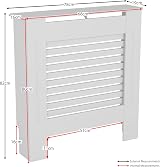 Vida Designs Milton Radiator Cover White Small Horizontal Slat Modern view 8