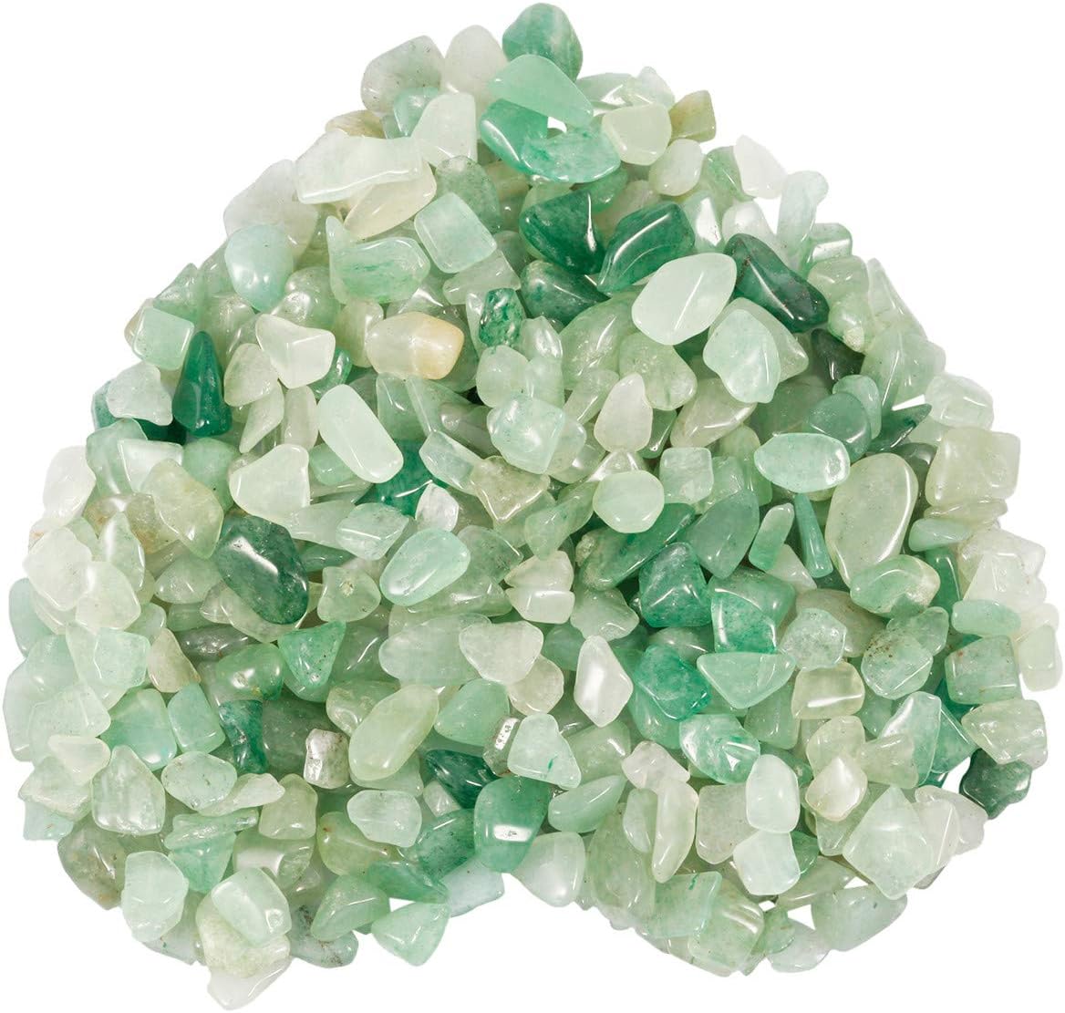 Nupuyai 1 lb Tumbled Green Aventurine Crystal Chips Stone, Crushed Irregular Shape Healing Reiki Crystal Stone for Home Decoration