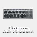 Dell KB740 Compact Wireless Multi-Device Keyboard Bluetooth RF AES UK QWERTY view 6