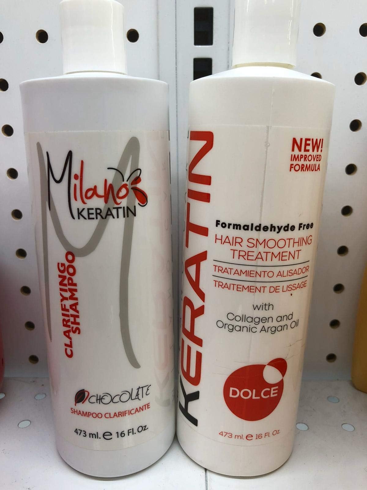 Milano Keratin Clarifying Chocolate Shampoo & Dolce Hair Smoothing Treatment - 473 ml