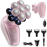 Flowind 3-in-1 Electric Razor for Women, Painless Bikini Trimmer & Body Shaver, IPX7 Waterproof Wet/Dry, 120-Min Type-C Rechargeable, Gentle & Smooth Pink Shaver, Ideal Holiday Gift for Her