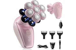 Flowind 3-in-1 Electric Razor for Women, Painless Bikini Trimmer & Body Shaver, IPX7 Waterproof Wet/Dry, 120-Min Type-C Rechargeable, Gentle & Smooth Pink Shaver, Ideal Holiday Gift for Her