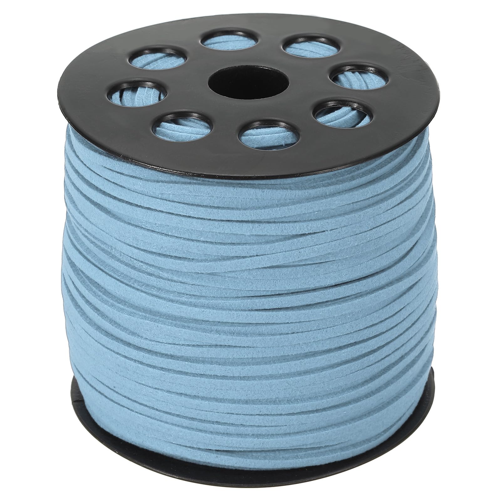 PATIKIL Suede Leather Cord 2.5mm 98 Yard, Faux Suede Cord Flat Leather String with Roll Spool for Necklace Bracelet Beading Jewelry Making, Light Blue