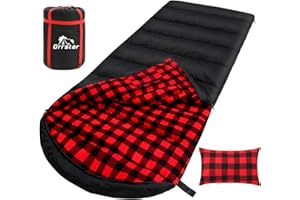 ORRSTAR Sleeping Bag Cold Weather Sleeping Bags for Adults 0 Degree Sleeping Bag with Pillow Extra Large Flannel Big and Tall XXL Warm Winter Zero Degree Camping