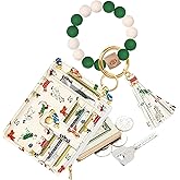 Bistup Wallet Keychain Wristlet for Women - Credit Card Holder Wallets Key Chain Ring Cute Design Slim Small RFID Coin Pocket Purse for Ladies Teen Girls Fashion Dogs