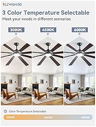 ZMISHIBO 80 inch Large Ceiling Fans with Lights and