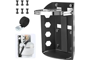 SKYJDM Propane Tank Holder for 5lb & 10lb Tanks, 3mm Thickened Mount Bracket with 2 Straps and Protective Padding for Truck, Car, RV, Trailers, Camping, Fit 9 in Diameter Bottle