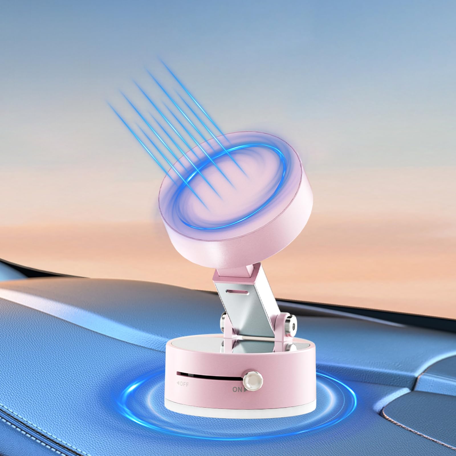 Photo 1 of Uceento Magnetic Phone Holder, Suction Cup Phone Mount, Foldable Strong Magnetic Cell Phone Holder for Car/Gym/Mirror/Smooth Surface, Compatible with Magsafe iPhone (Pink)