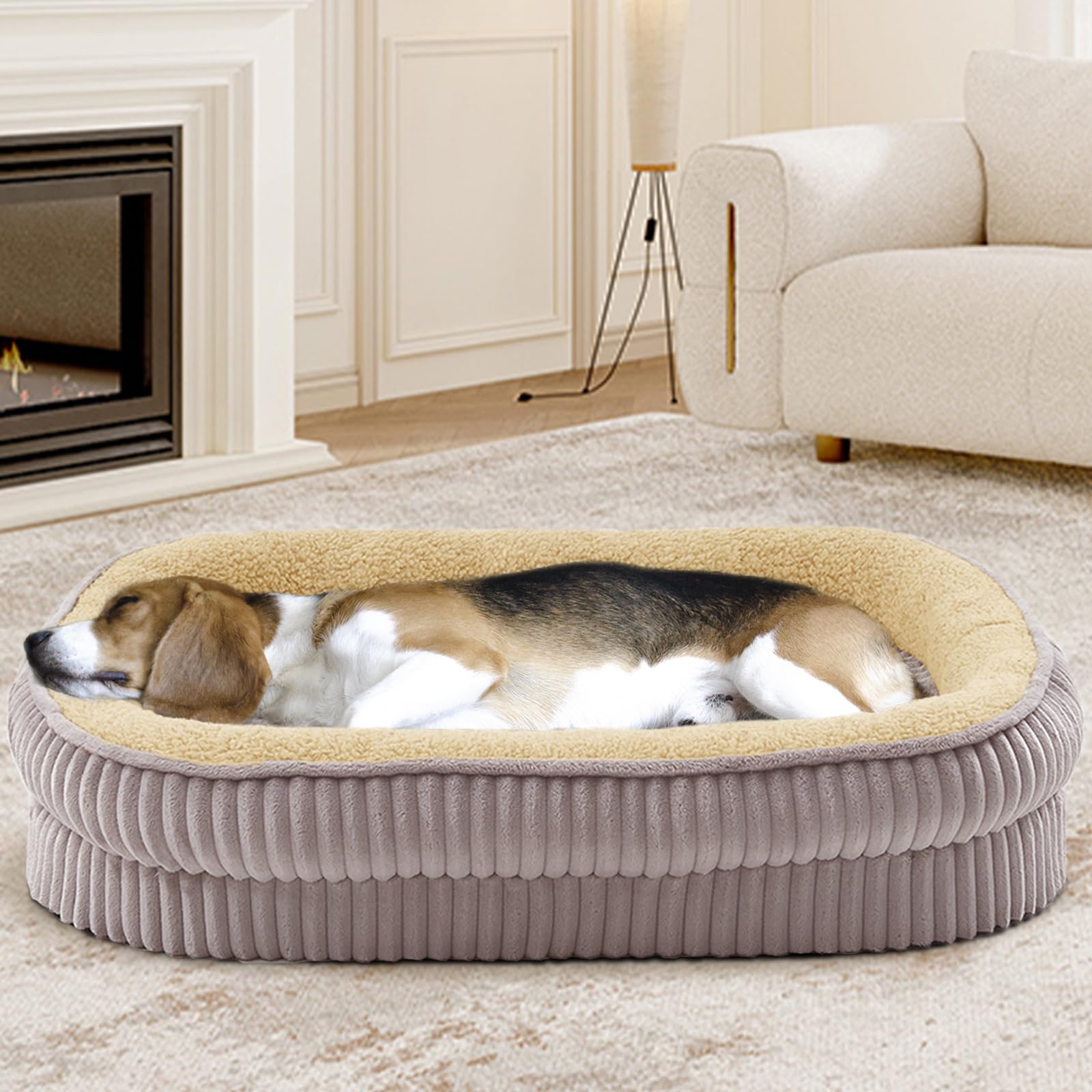 Image showcasing DEBANG HOME Orthopedic Dog Bed for Medium Dogs Breeds, High Density Egg ...