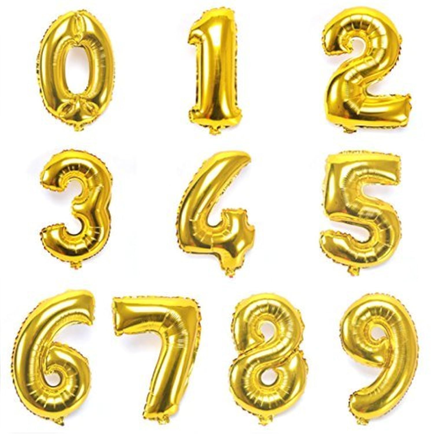 Photo 1 of 16" Gold 0-9 Number Balloons Foil Balloons Mylar Balloons for Party Decorations Party Supplies