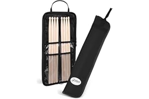 Flexzion Drum Stick Bag Percussion Music Drum Accessories Case with Hook, Card Holder, Adjustable Shoulder Strap Carrying Han