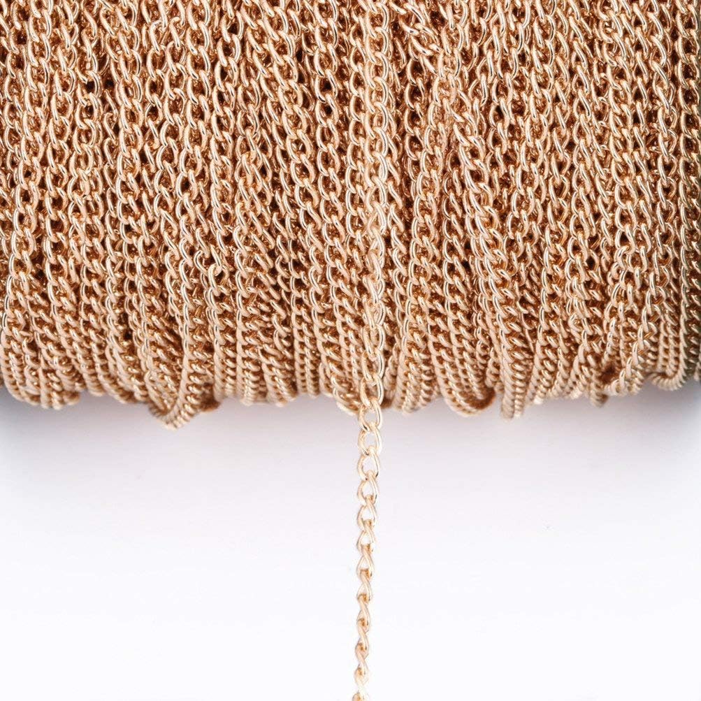 yanhongy 10 M Stainless Steel Flat Cable Bracelet Multi-Standard 2.5/3.5/4.5mm DIY Bulk Necklace Handmade Jewelry Accessories (Light Gold, 4.5mm)