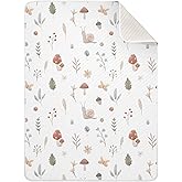 Qilmy Mushroom Snail Baby Blanket for Boys Girls Kids with Soft Cotton, Cute Cozy Warm Nursery Receiving Swaddle Blanket for Toddler Infant Crib, 30 x 40 Inch
