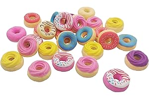 Exasinine Donuts Eraser Novelty Food Erasers Fake Donuts Cute Erasers Desk Pets for Gift School Supplies, Pack of 30