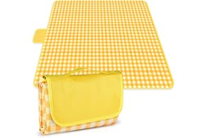 Large Picnic Blanket, 79" x 79" Foldable Picnic Mat, Waterproof Sandproof Beach Blanket with Carrying Handle for Family Outdo