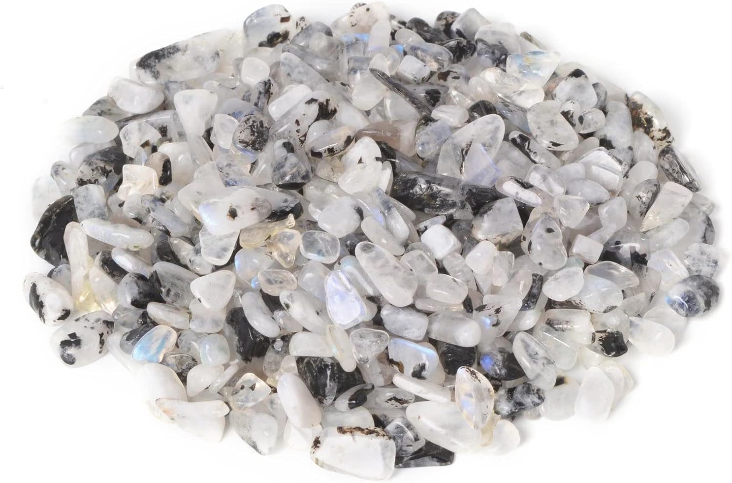 Hardscaping Materials - Natural Moonstone Polished Chips Crushed Tumbled Stone Crystal Healing Embellishments 100 Grams