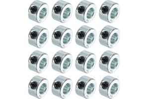 uxcell 16pcs Set Screw Collars 1/4" Bore Carbon Steel Shaft Collars, 1/2" OD, 5/16" Width Lock Axle Collar Clamp for Linear Rod Shaft Guide