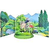 Joyvine 3D pop-up T-shaped unfolded greeting card, hollowed out paper carving occasion Golf Course design, suitable for Business greeting card to anyone on special occasions - with envelope and blank labe