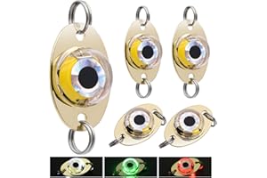 DUNKTEAM LED Underwater Fishing Lures，LED Lighted Bait Flasher，Deep Drop Fishing Lures，Fish Eye Attractive Light Bait Lure Lamp 5PCS