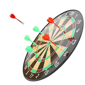 Supreme Deals Magnetic Score Dartboard Kit -- Safety Dartboard with 6 Soft Darts,Family Indoor&Outdoor Fun Games, Birthday Gifts for Children/Adults 15 inch (Dart 15 Multi)