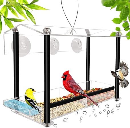Amazon Com Niuxx Hanging Window Bird Feeder Suspended Design