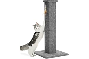 Made4Pets Cat Scratcher Post Square Tall 32 Inch for Indoor Large Cats and Kitten, Cat Scratching Post Carpet Covered with To