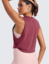 CRZ YOGA Pima Cotton Cropped Tank Tops for Women