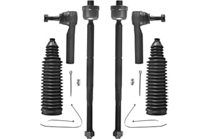 ASTARPRO ASTAPRO - Front 6pc Tie Rod Ends for Chevy GMC Sierra Silverado 1500 Suburban Tahoe Yukon Cadillac Escalade, 4 Inner and Outer Tie Rod Ends 2 Boots + Bellows Replacement
