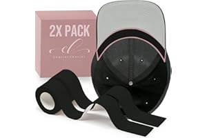 CHARLOTCHARLOT Hat Stain Protector Tape for Women (100+ Uses Total, Strong Adhesion, Black), Save Your Hats from Makeup, Sweat and Sunscreen Stains, American Brand and American Design