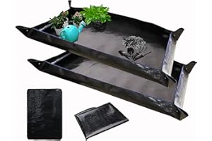 BIUWING 2 PCS Large Repotting Mat for Plant Transplanting and Mess Control, 43" X 29" Thickened Foldable Waterproof Plant Potting Tray, Portable Potting Mat Gardening Tray for House Plants Succulents